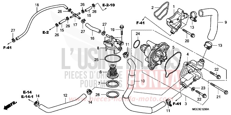 WASSERPUMPE von VFR1200F DCT DARKNESS BLACK METALLIC (NH463) von 2013
